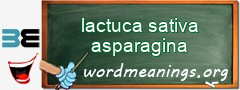 WordMeaning blackboard for lactuca sativa asparagina